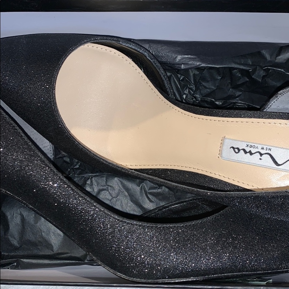 Nina Black Glitter Heels